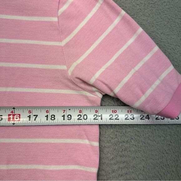 Ralph Lauren Polo Golf Shirt Mens Medium Pink Striped Olde Farm Golf Pima Casual - Picture 13 of 16